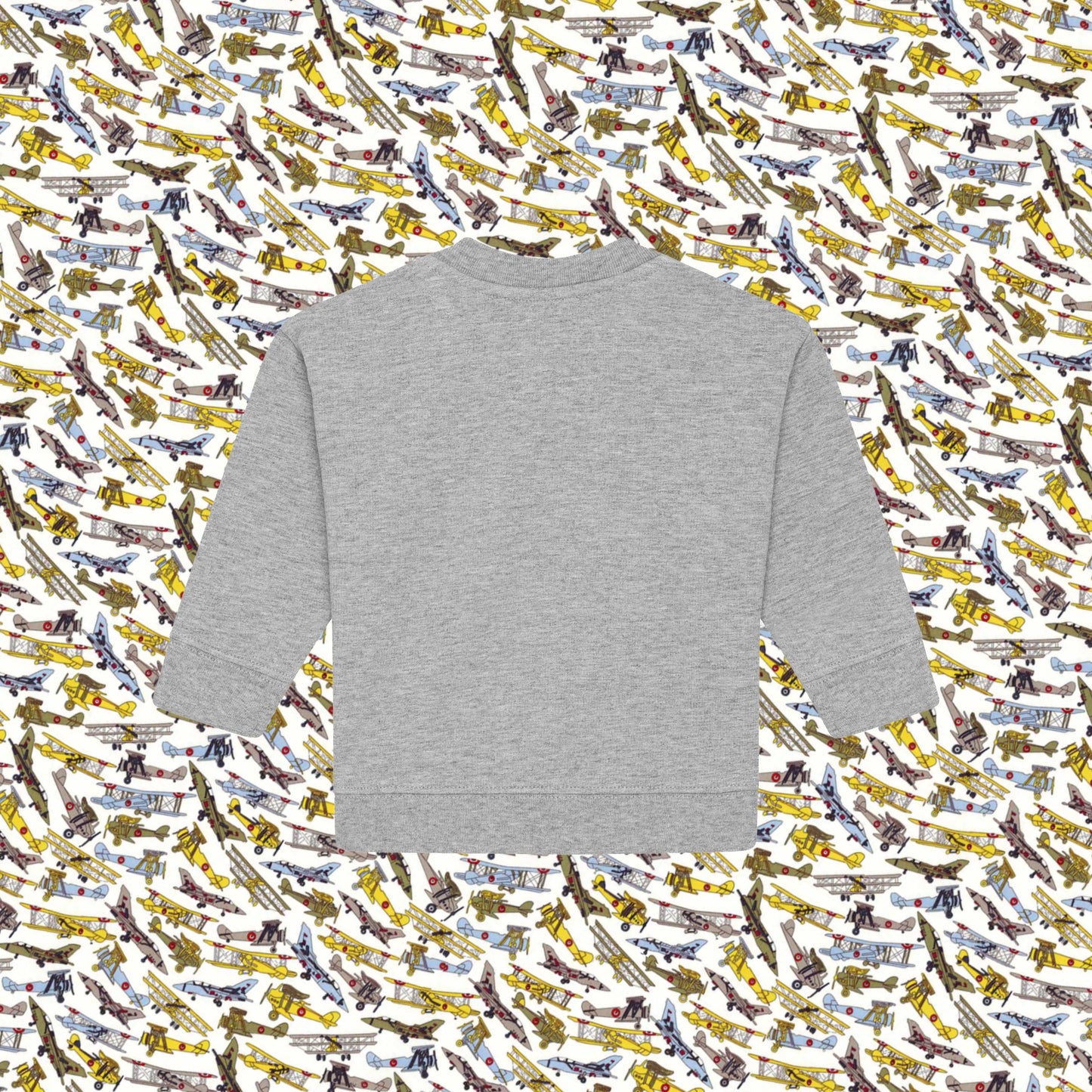 Baby Sweatshirt Grey - Plane Yellow