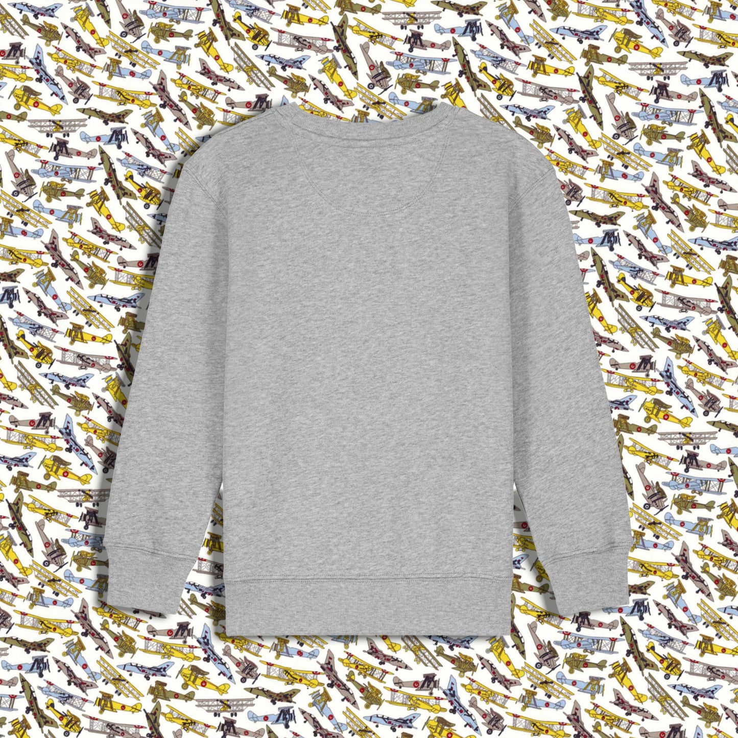 Kids Sweatshirt Grey - Plane Yellow
