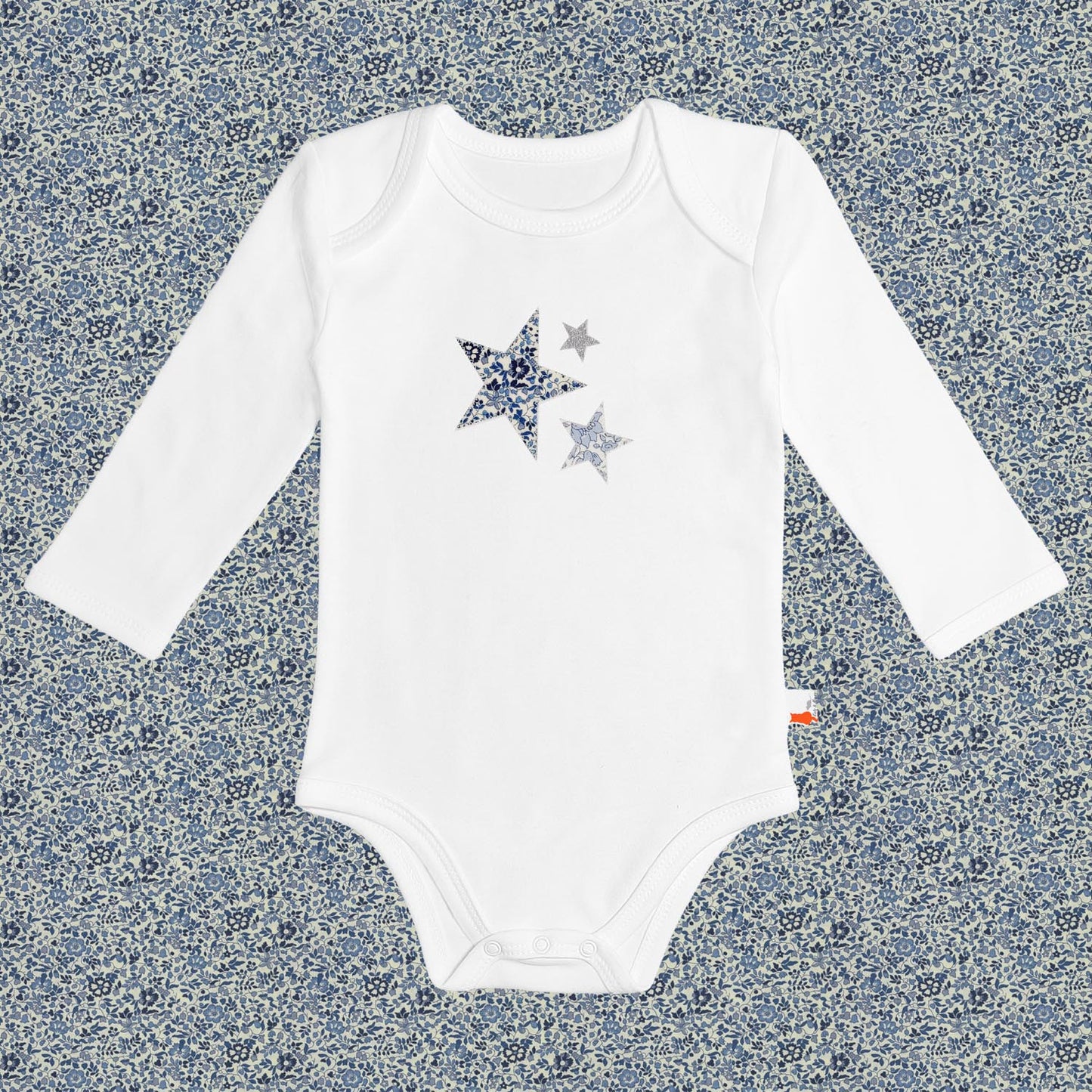Long Sleeve Bodysuit - Stars Blue