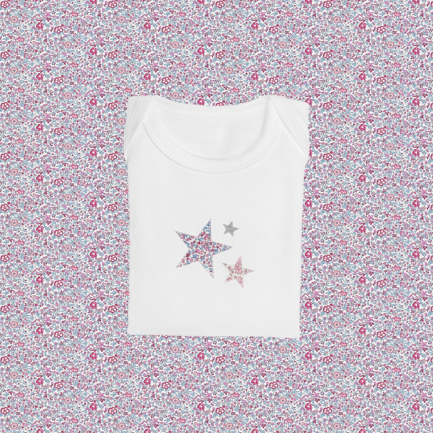 Long Sleeve Bodysuit - Stars Pink