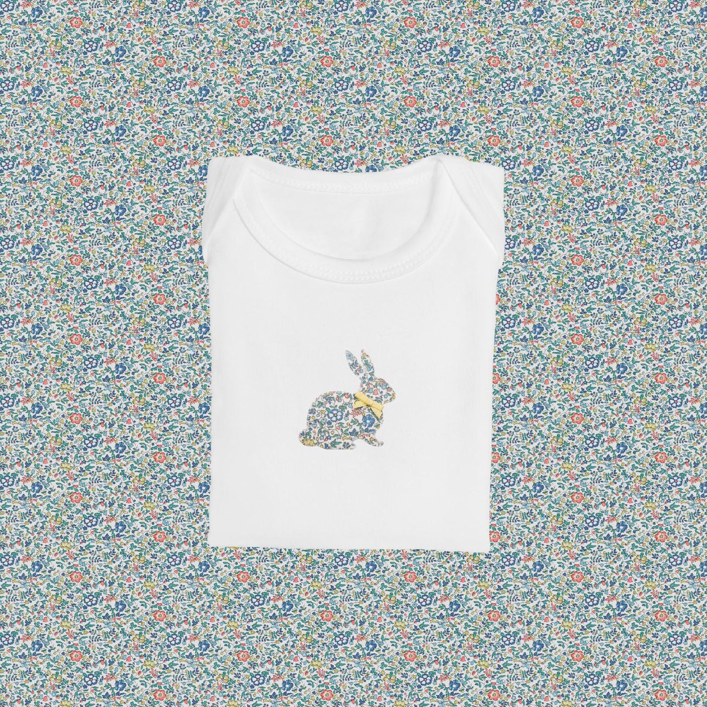 Short Sleeve Bodysuit - Bunny Yellow/Blue