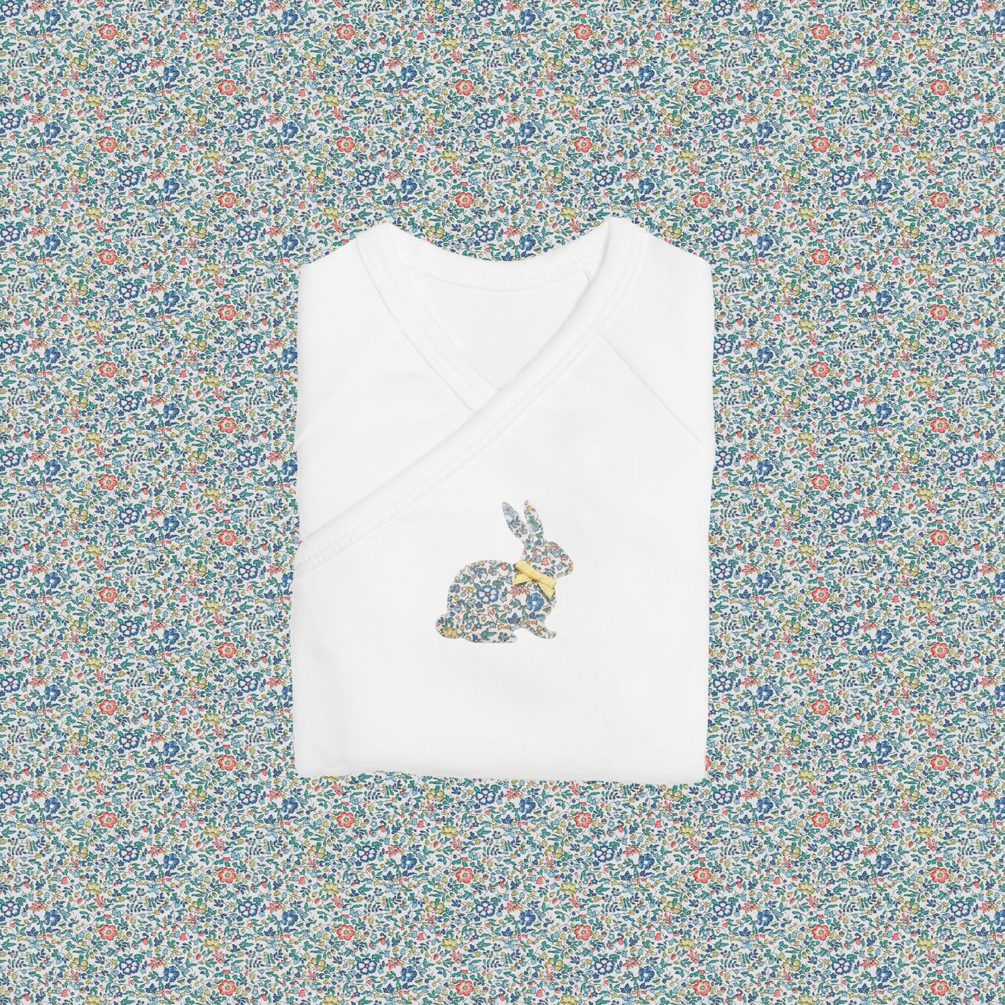 Short Sleeve Kimono - Bunny Yellow/Blue