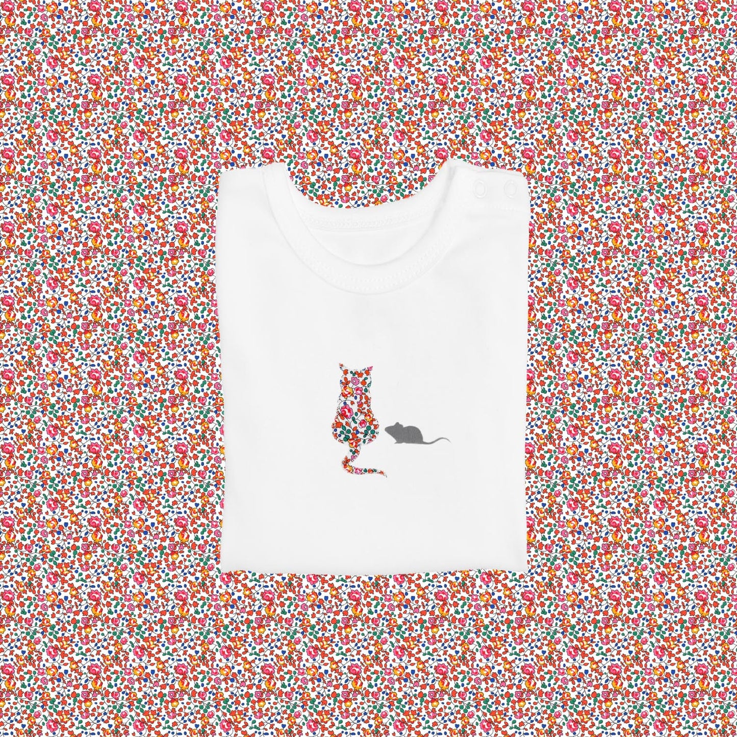 Short Sleeve T-Shirt - Cat and Mouse Orange