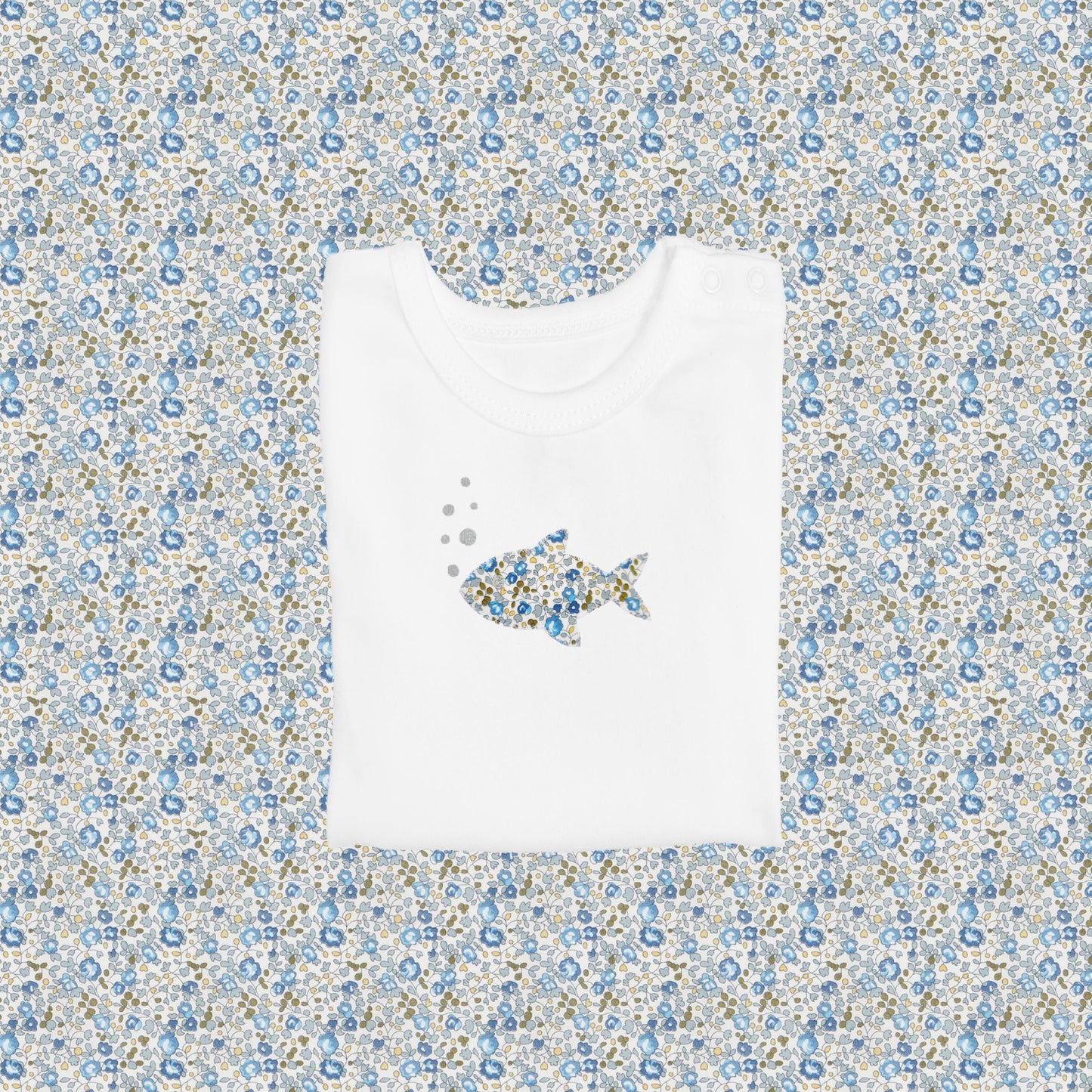 Short Sleeve T-Shirt - Fish Blue/Grey