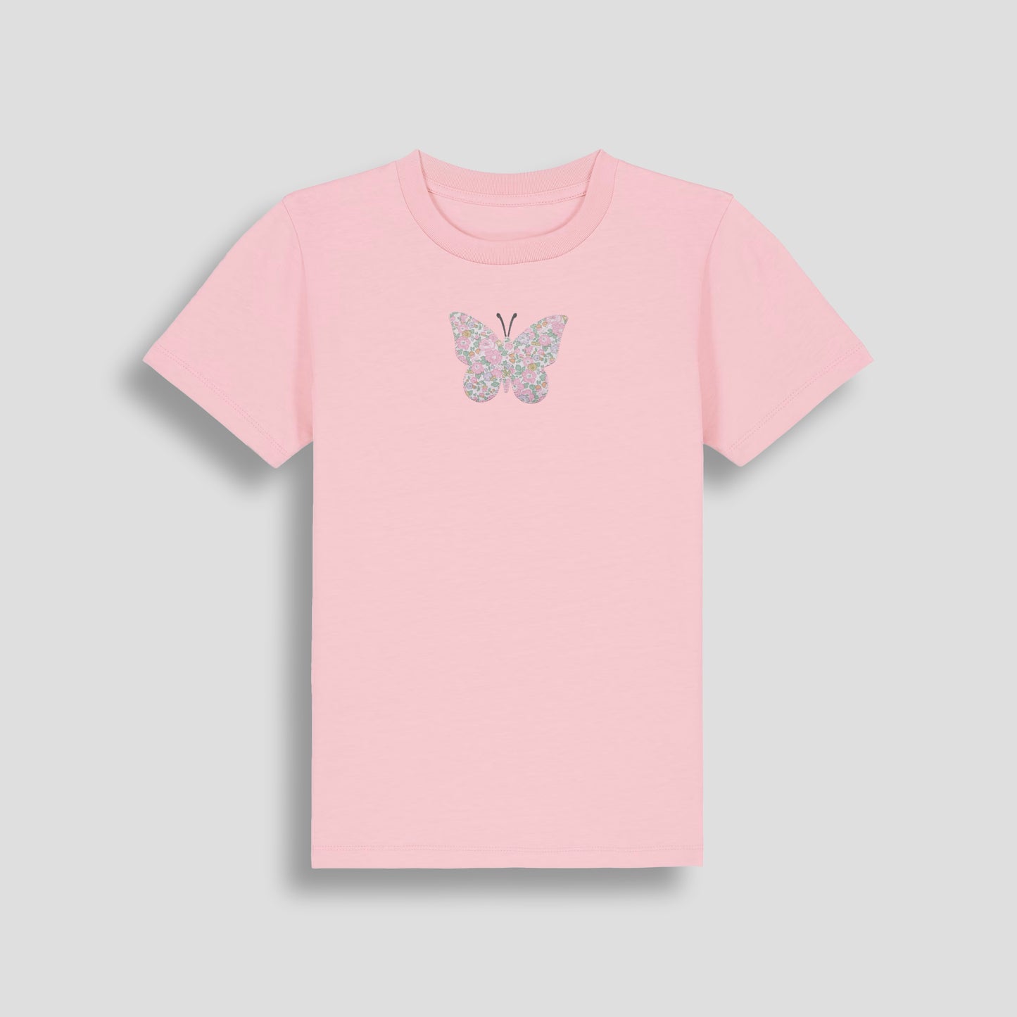 Short Sleeve T-Shirt Pink - Butterfly Pastel Pink
