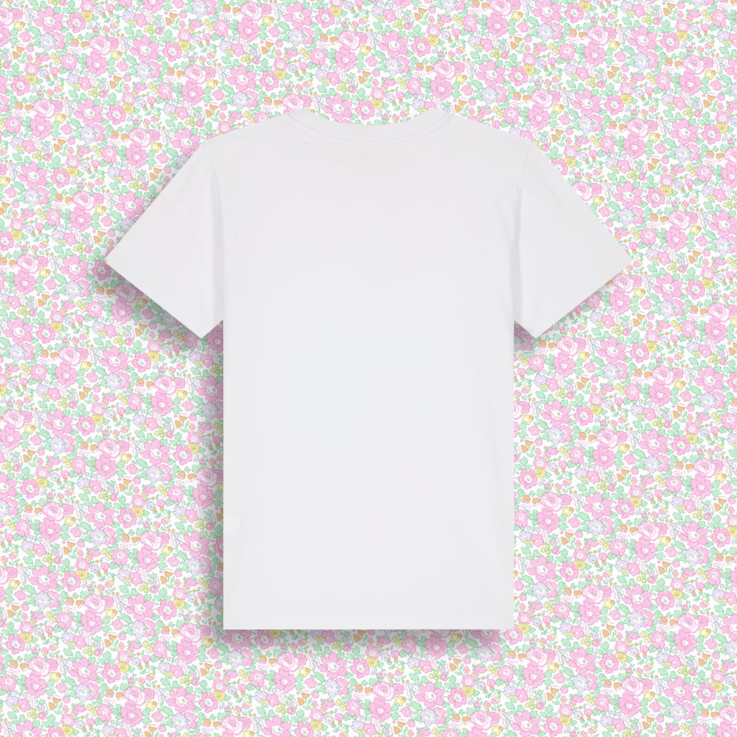 Short Sleeve T-Shirt White - Butterfly Pastel Pink
