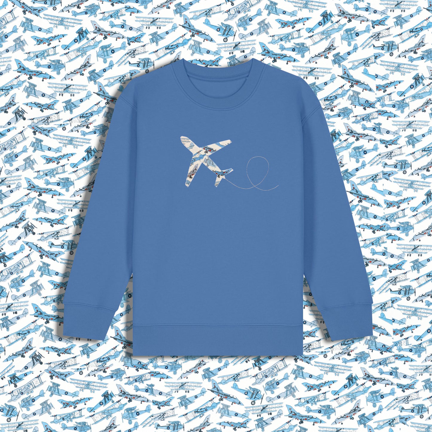 Kids Sweatshirt Bright Blue - Plane Blue