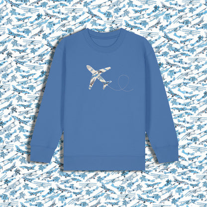Kids Sweatshirt Bright Blue - Plane Blue