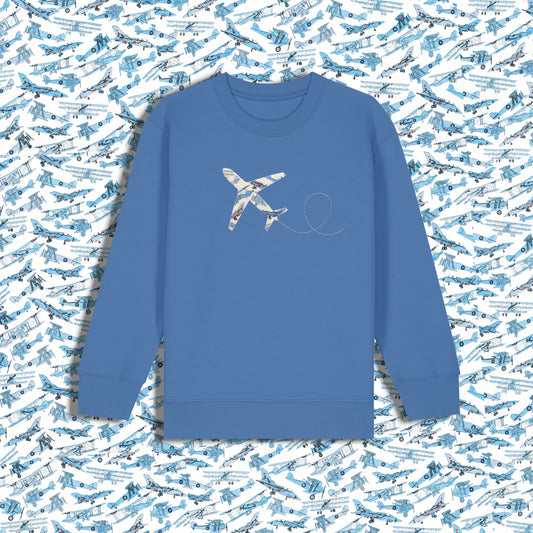 Kids Sweatshirt Bright Blue - Plane Blue