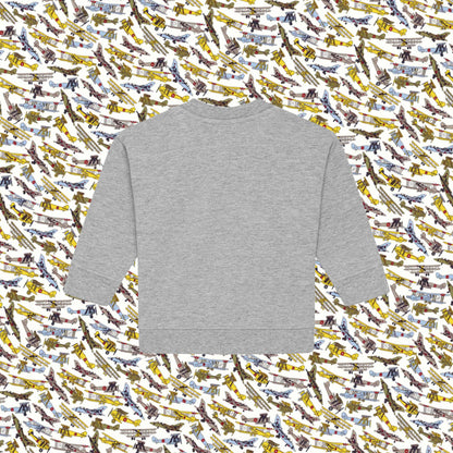 Baby Sweatshirt Grey - Plane Yellow