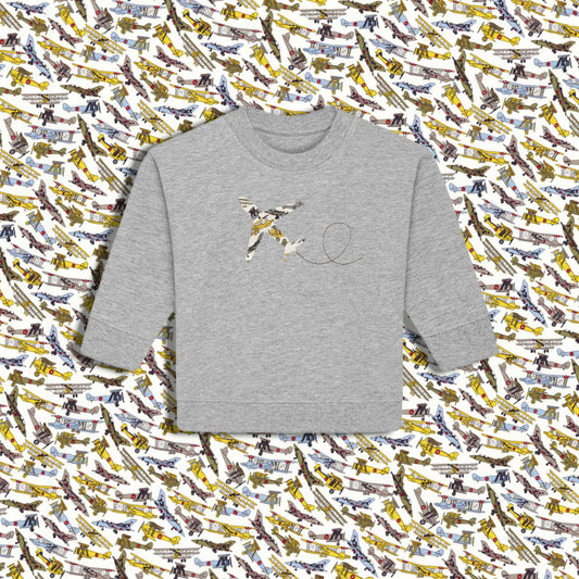 Baby Sweatshirt Grey - Plane Yellow
