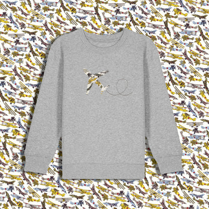 Kids Sweatshirt Grey - Plane Yellow