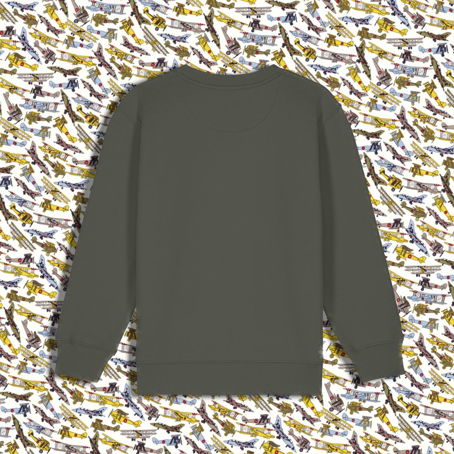 Kids Sweatshirt Khaki - Plane Yellow
