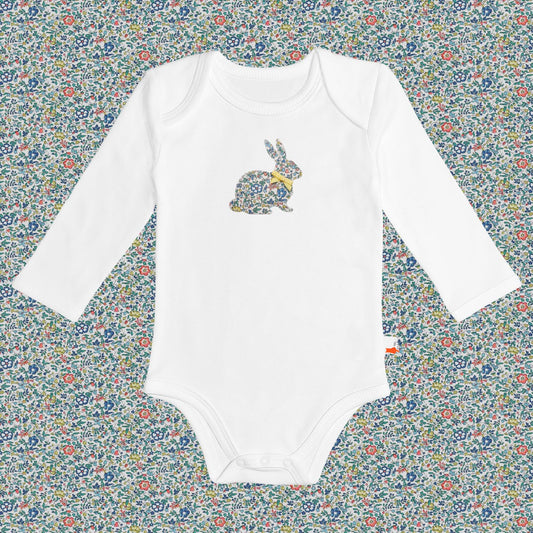 Long Sleeve Bodysuit - Bunny Yellow/Blue