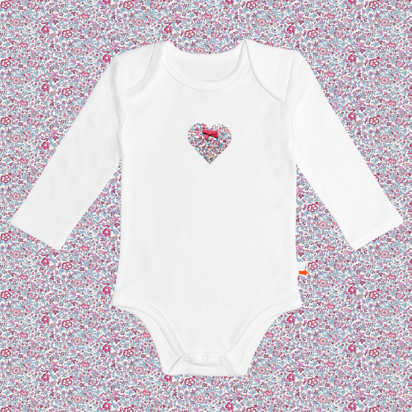 Long Sleeve Bodysuit - Heart Pink