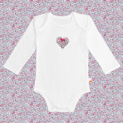 Long Sleeve Bodysuit - Heart Pink