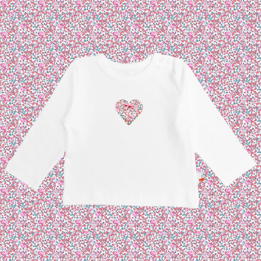 Long Sleeve T-Shirt - Heart Light Pink