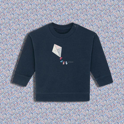 Baby Sweatshirt Navy - Kite Light Blue