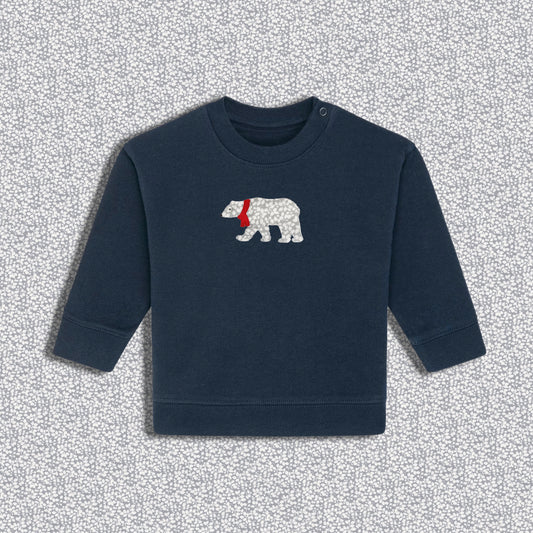 Baby Sweatshirt Navy - Polar Bear Grey