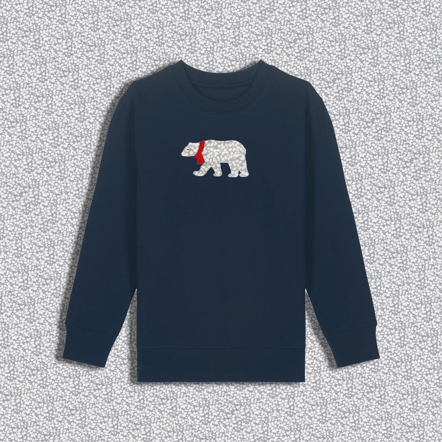 Kids Sweatshirt Navy - Polar Bear Grey