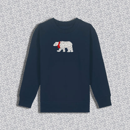 Kids Sweatshirt Navy - Polar Bear Grey