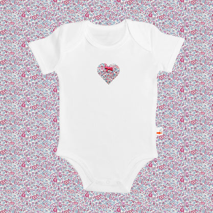 Short Sleeve Bodysuit - Heart Pink