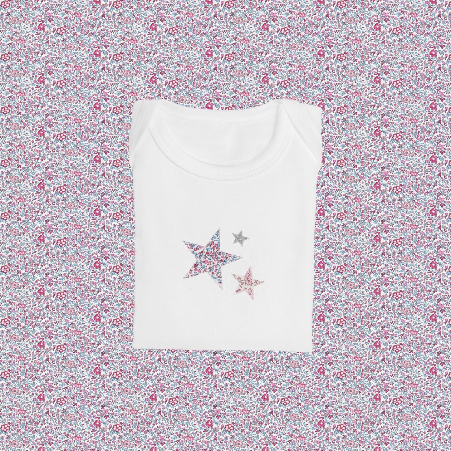 Short Sleeve Bodysuit - Stars Pink