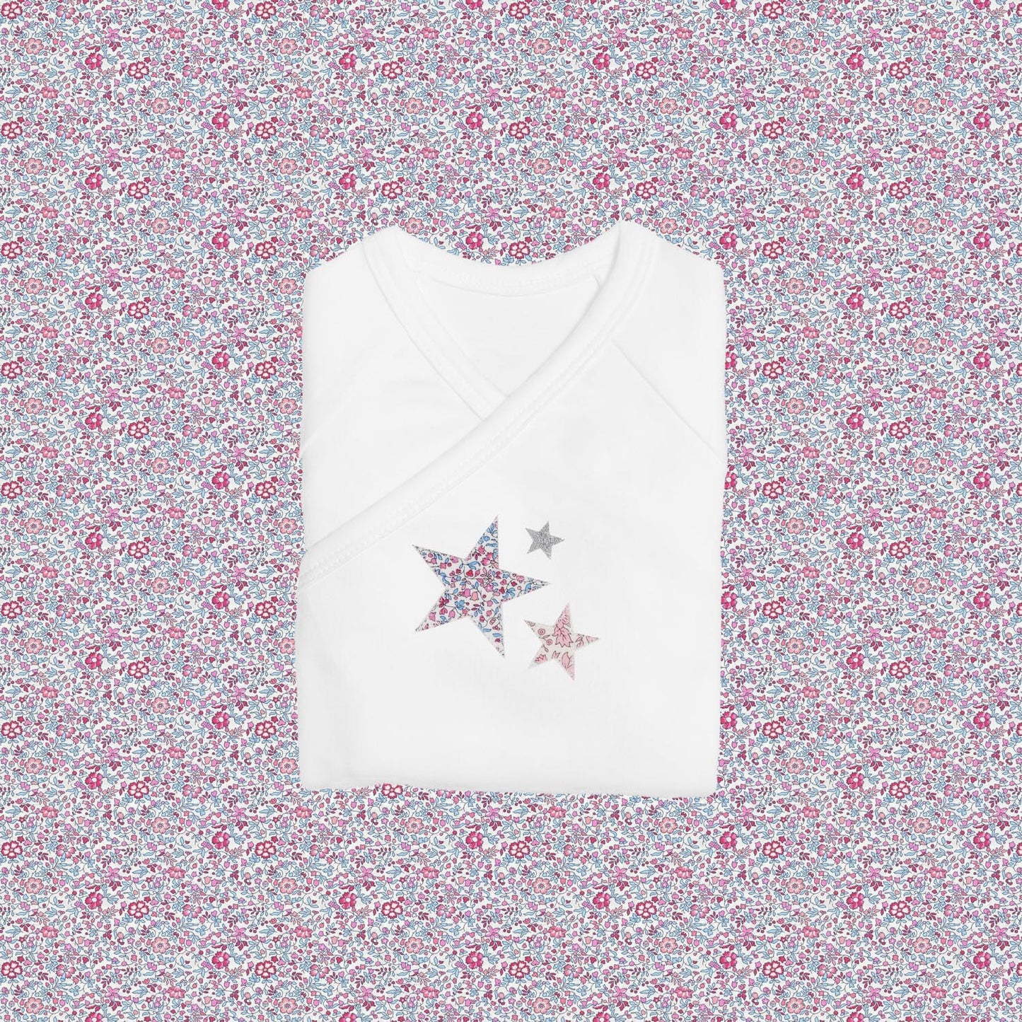 Short Sleeve Kimono - Stars Pink