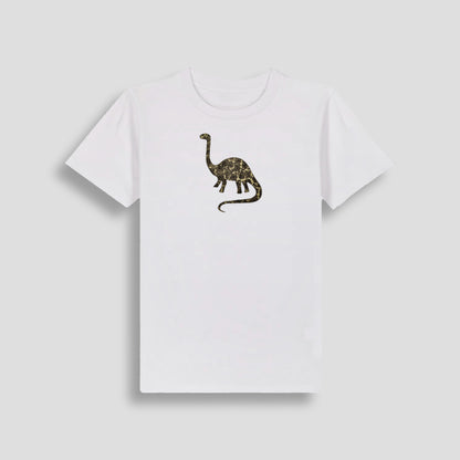 Short Sleeve T-Shirt White - Dinosaur Olive