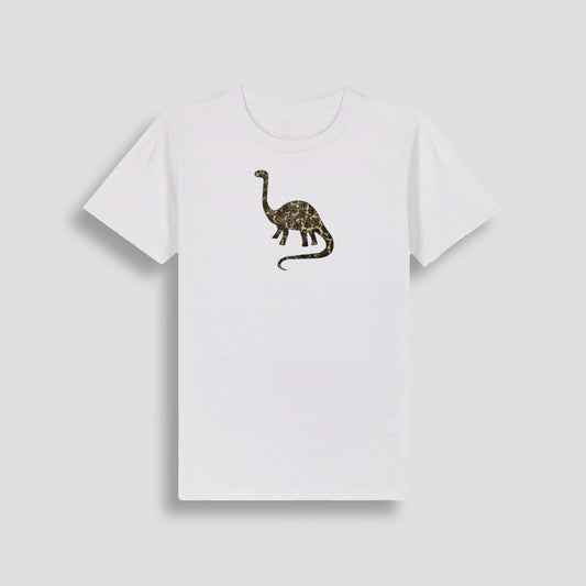 Short Sleeve T-Shirt White - Dinosaur Olive
