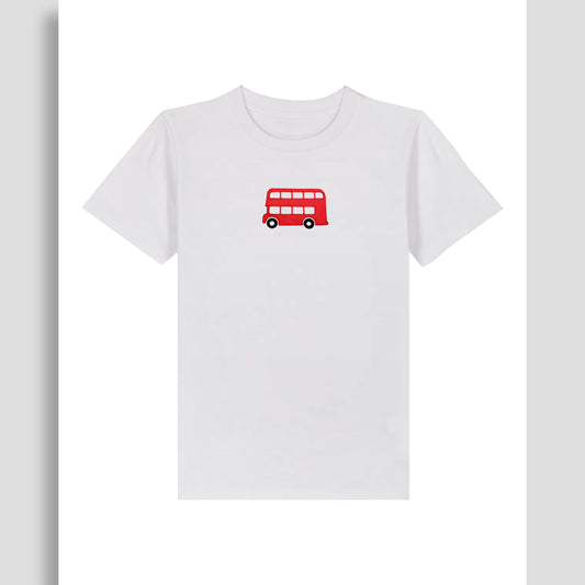 Short Sleeve T-Shirt White - London Bus Red