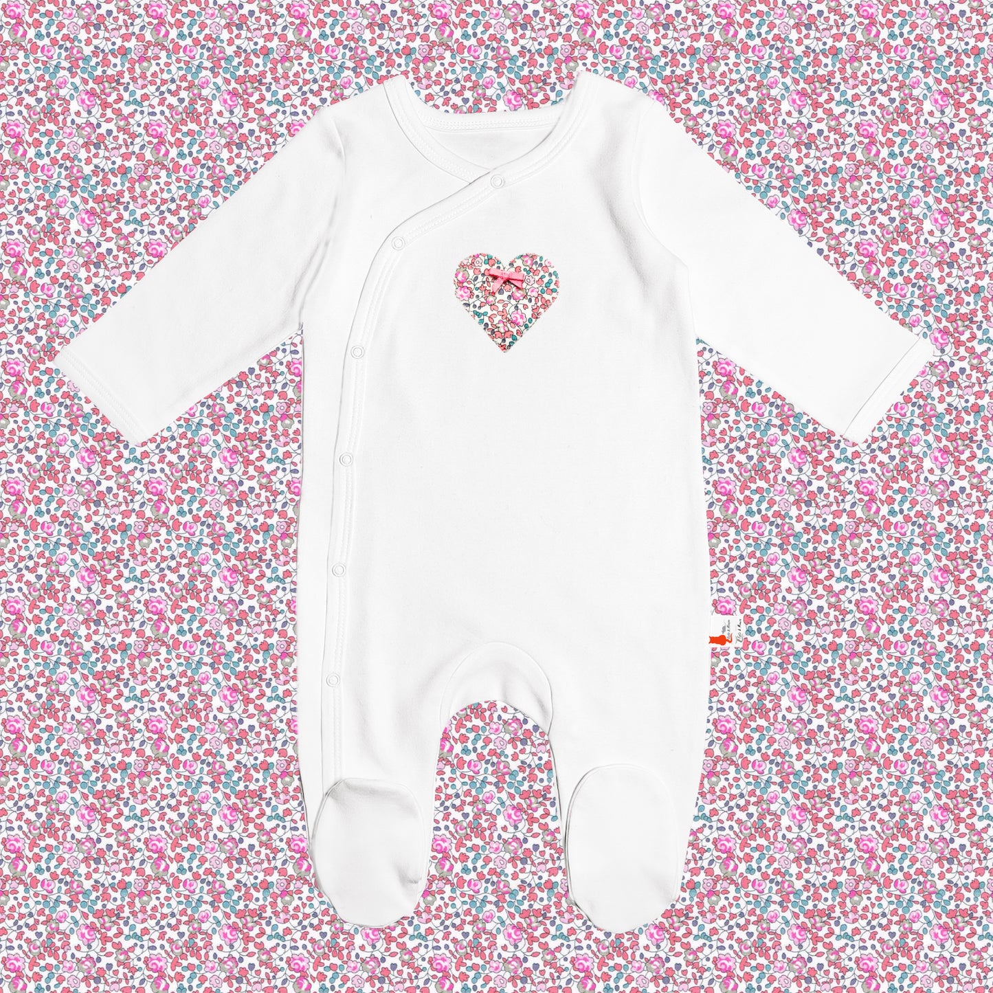 Sleepsuit - Heart Light Pink