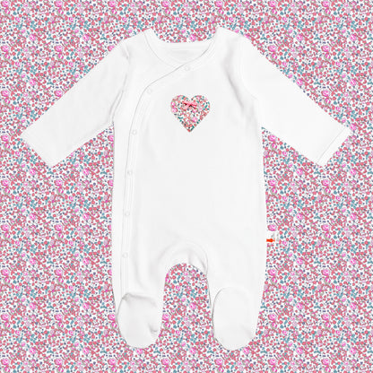 Sleepsuit - Heart Light Pink