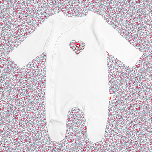 Sleepsuit - Heart Pink