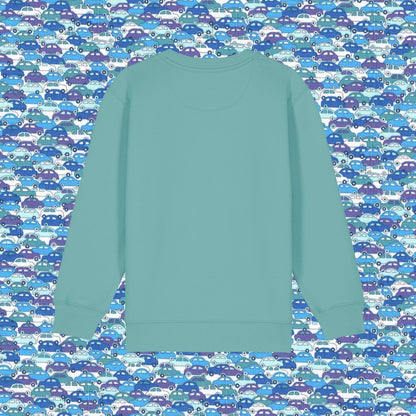 Kids Sweatshirt Teal - Sports Car Blue