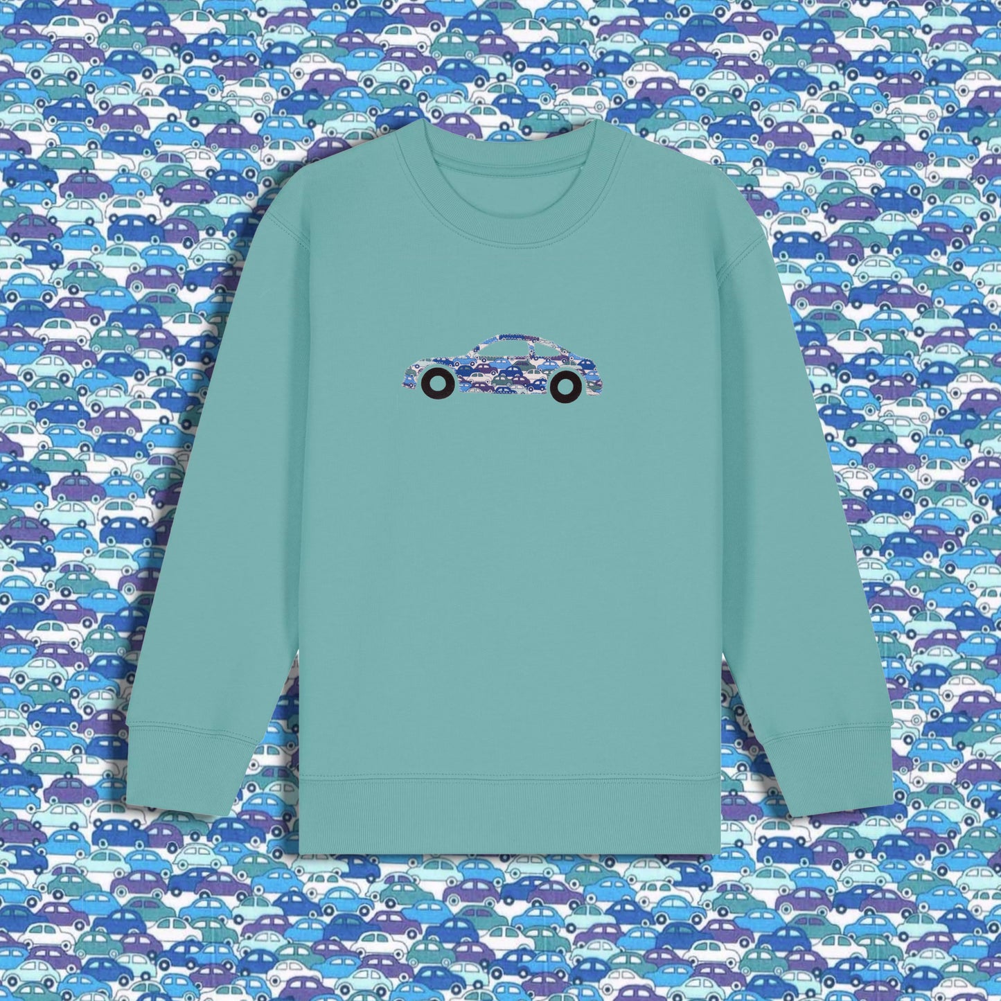 Kids Sweatshirt Teal - Sports Car Blue
