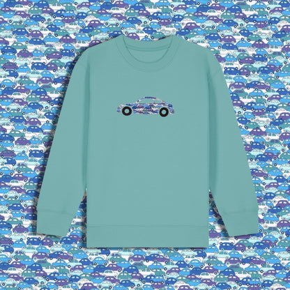 Kids Sweatshirt Teal - Sports Car Blue
