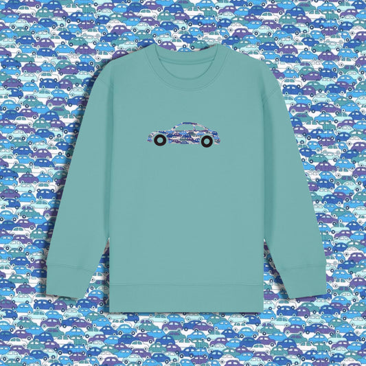 Kids Sweatshirt Teal - Sports Car Blue